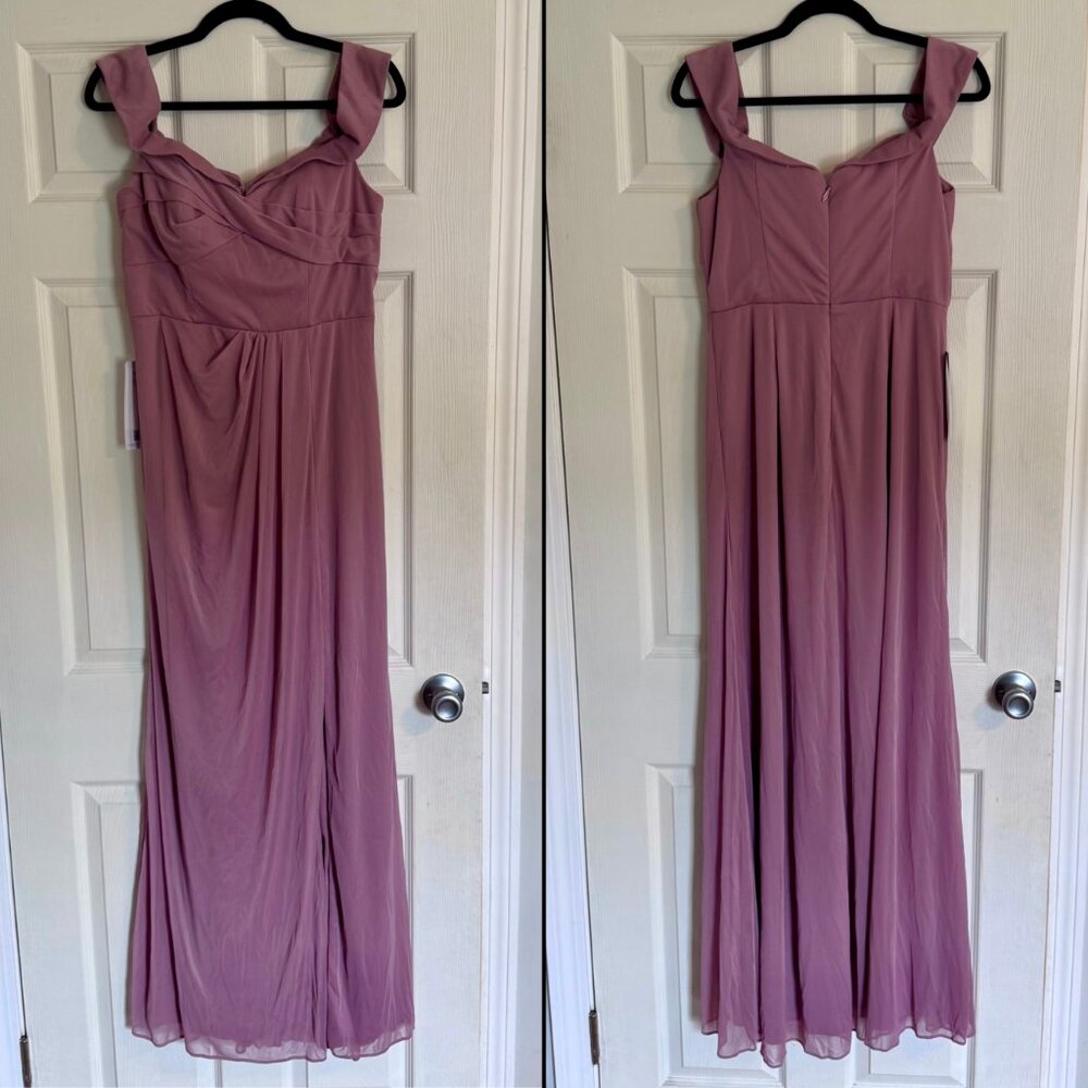 NWT Azazie Mena Vintage Mauve Bridesmaid Dress Cocktail Gown Wedding Guest Blush - Picture 5 of 8